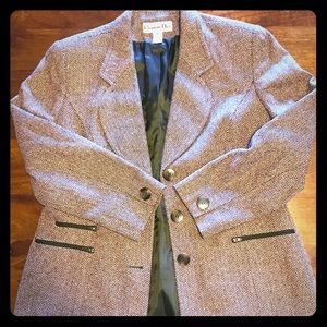 CHRISTIAN DIOR FITTED TWEED WOMANS BLAZER Sz 16