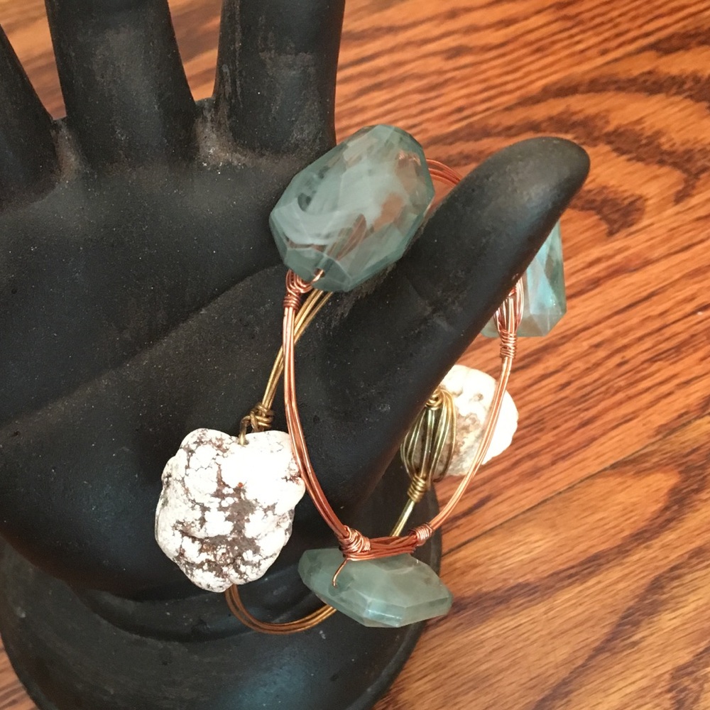 Stone & wire statement bracelets