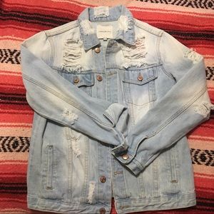 Thread & Supply Distressed Light Denim Jean Jacket