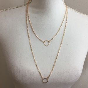5 for $25 • Gold Double Circle Layered Necklace