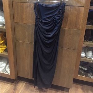 Alice + Olivia Black Ruched Cotton Maxi Skirt