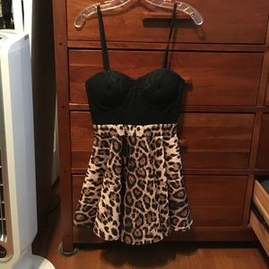 Black and Cheetah print dress