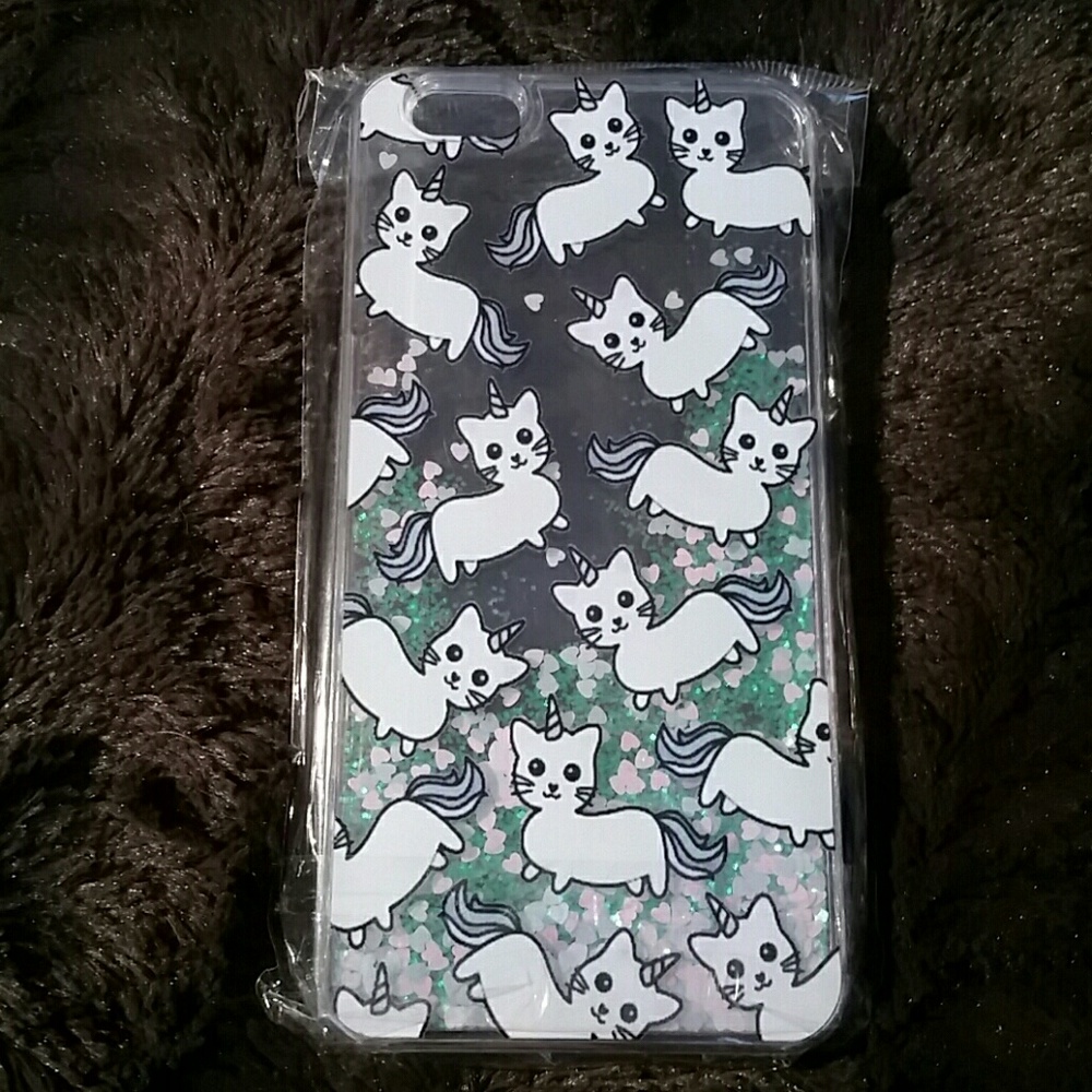 ❤ iPhone 6+ CAT UNICORN Liquid Glitter Phone Case - Picture 2 of 8