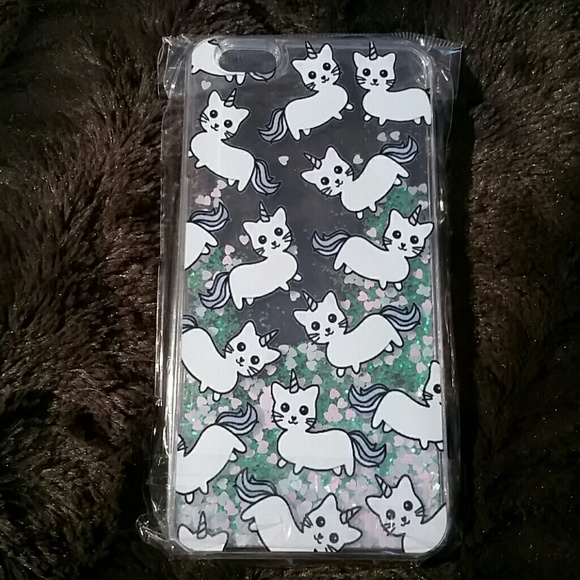 ❤ iPhone 6+ CAT UNICORN Liquid Glitter Phone Case - Picture 2 of 8
