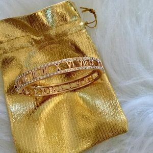 Roman Numerals Rose Gold Glitz Bracelet