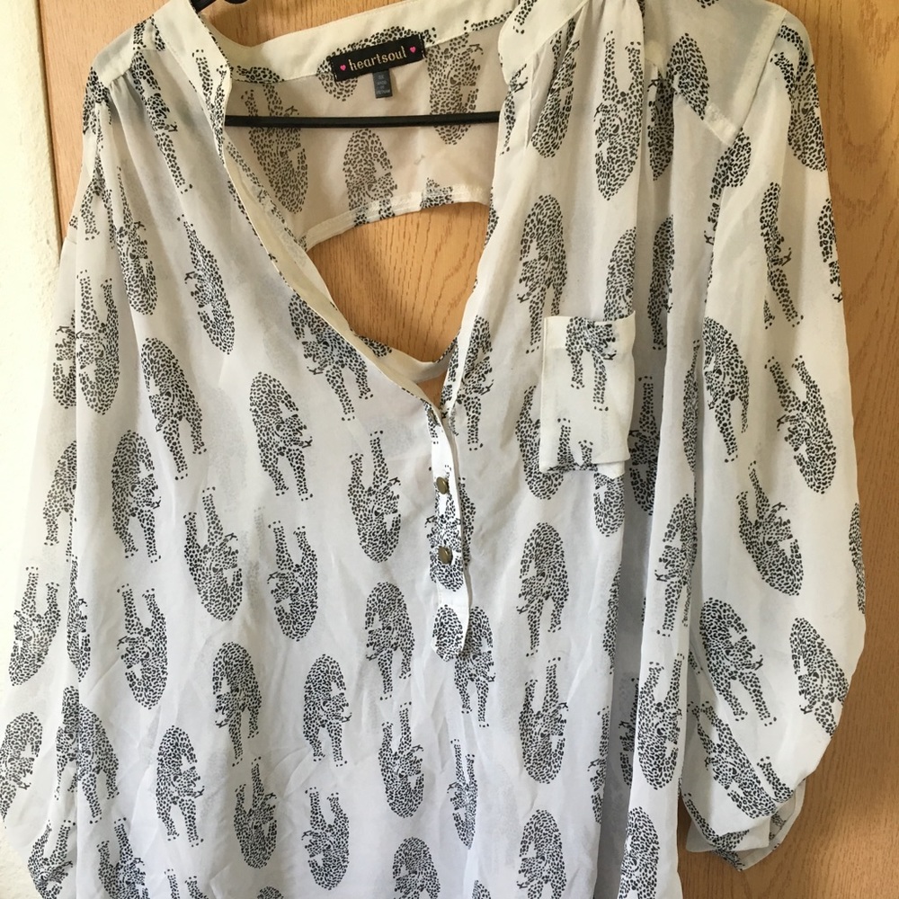 Cheetah white blouse