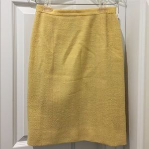 Vintage Chanel Yellow Tweed Pencil Skirt