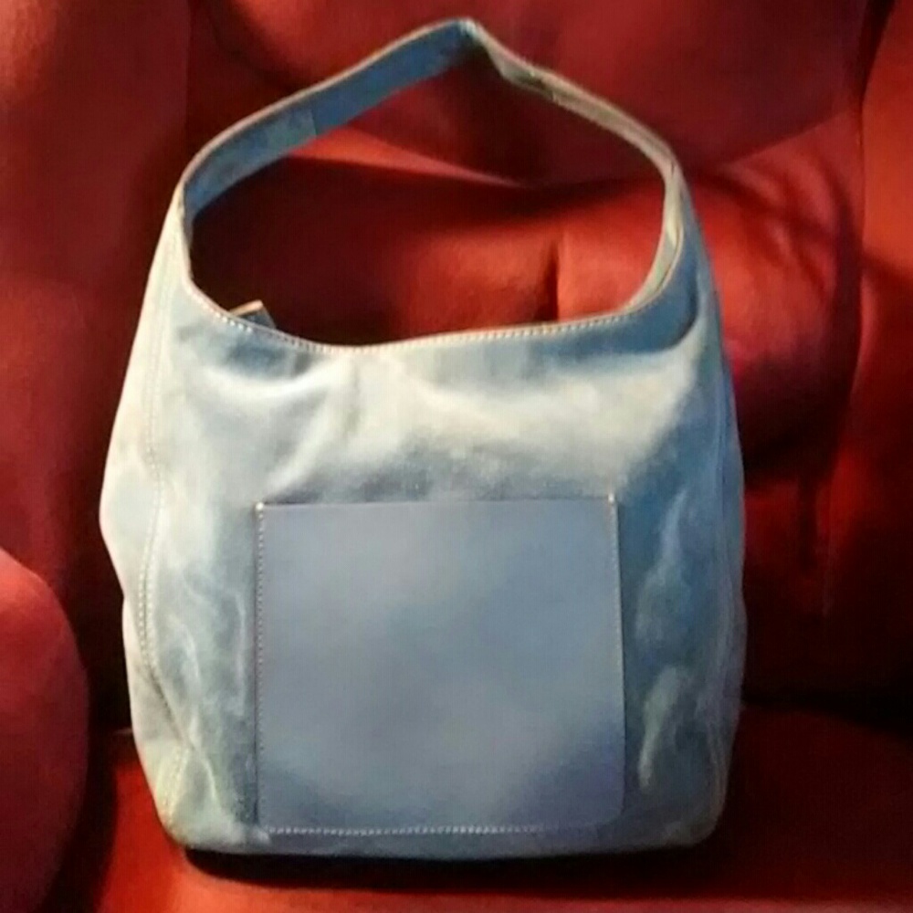 Michael Kors Blue Suede Lena Hobo Bag