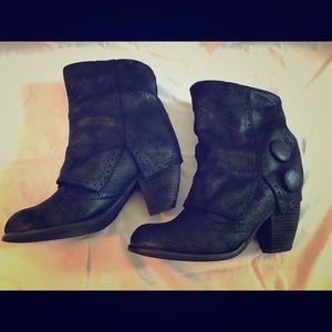 Black Casual Fold-over "Not Rated" Ankle Booties