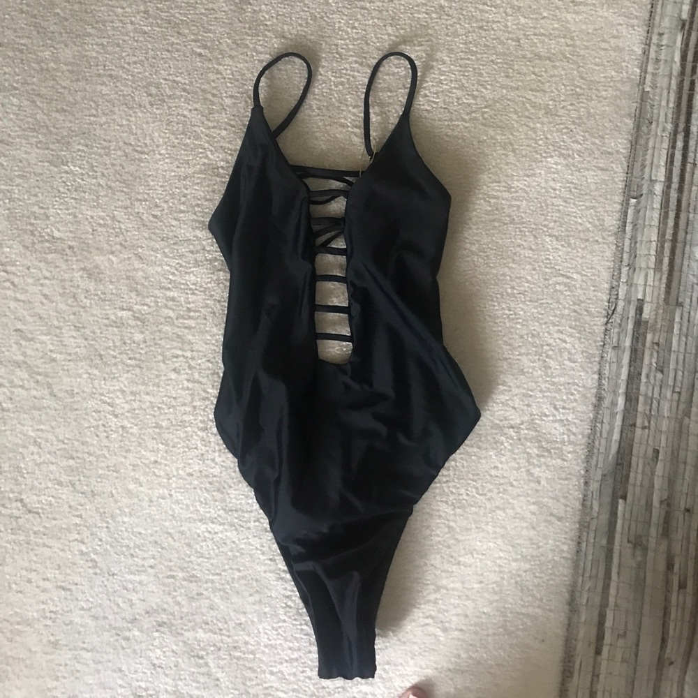 Montce Swim Black Cage One piece- L