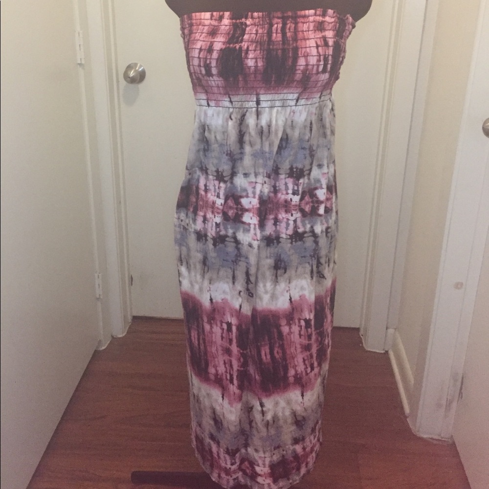 Red tye dye maxi dress