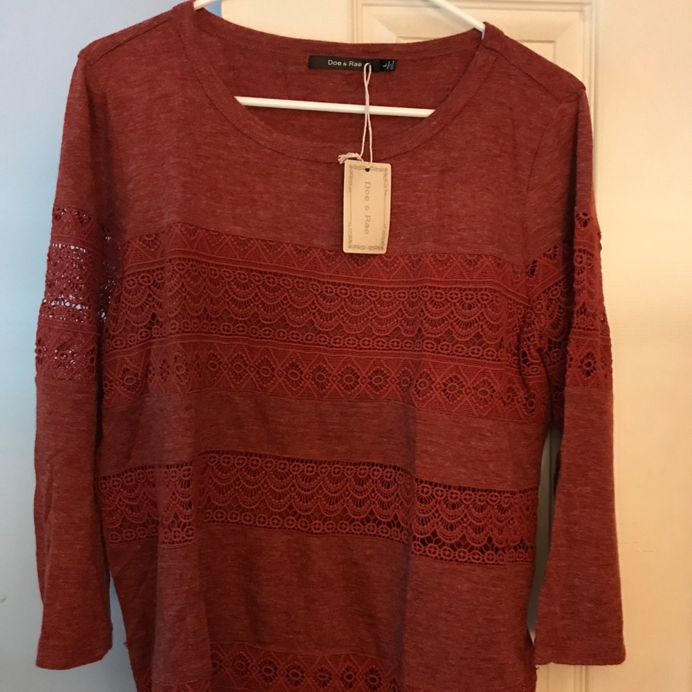 Doe & Rae rust colored shirt