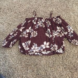Off the shoulder floral shirt