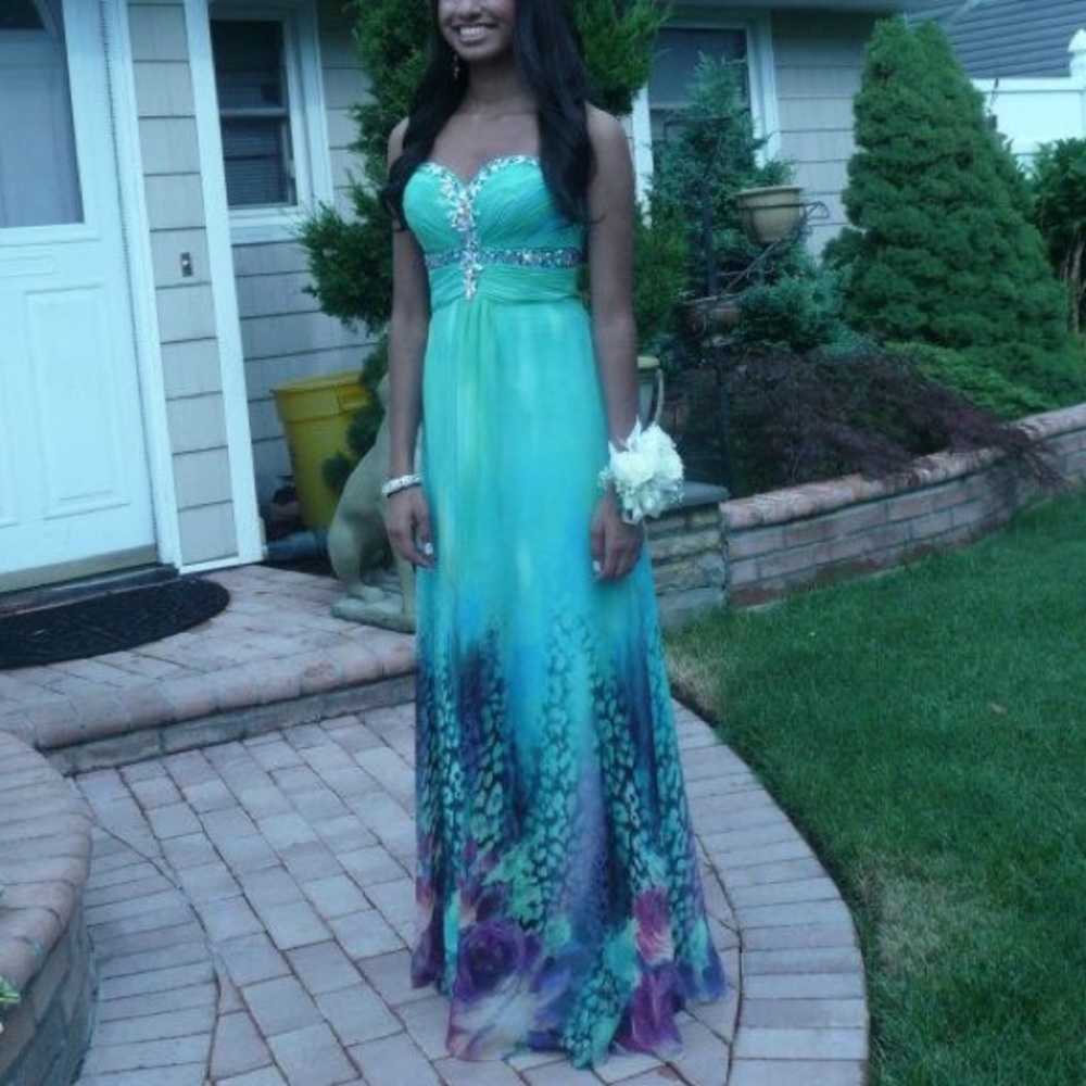 Turquoise blue dress