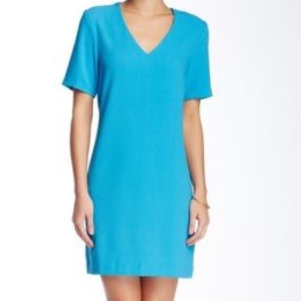 Charles Henry Crepe Short Sleeve Sheath Mini Dress