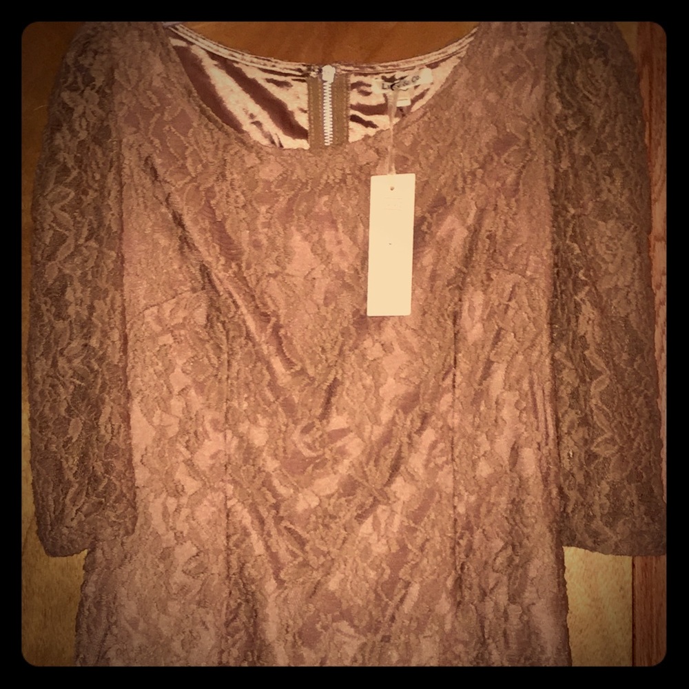 Beautiful tan colored lace dress