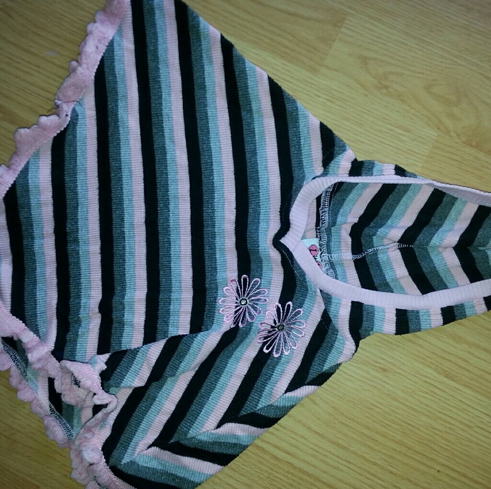 Girl's striped poncho