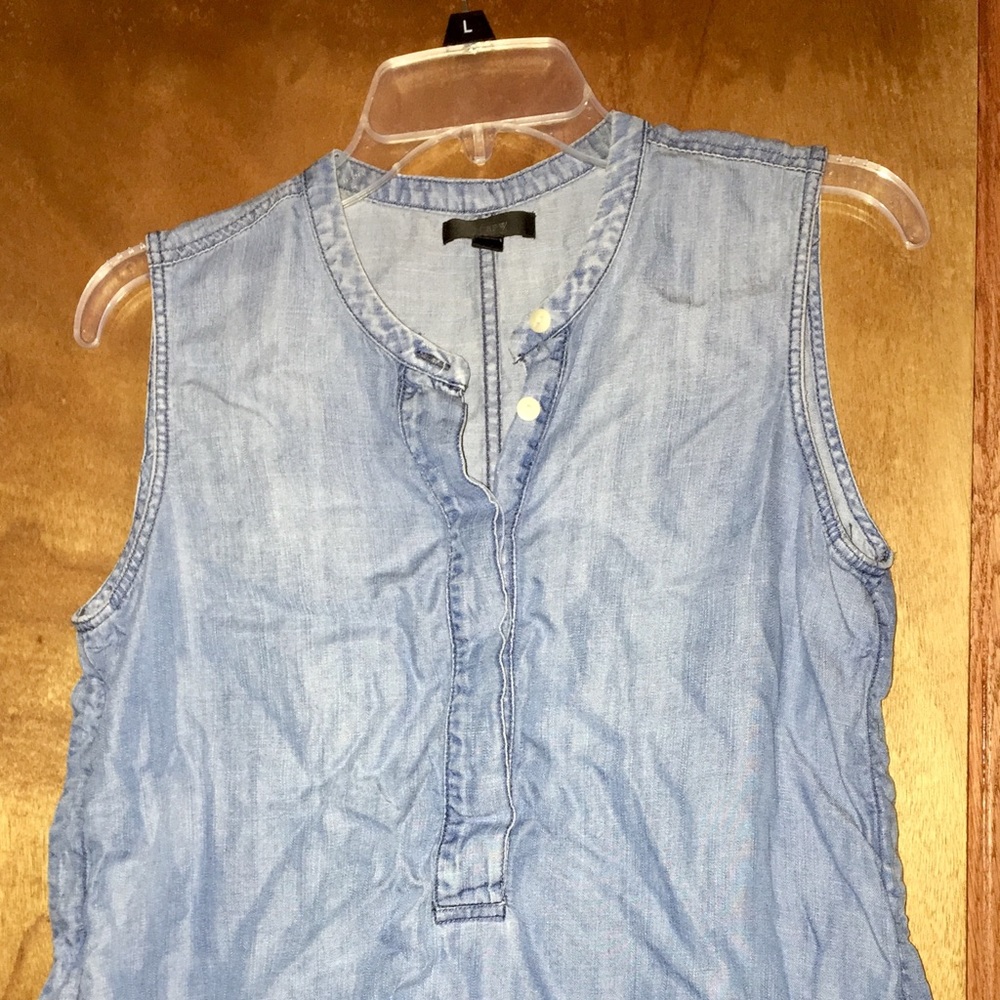 J Crew size 4 sleeveless denim blouse