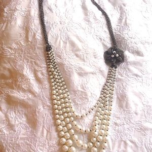 FLASH⌛️ White House Pearl Purple Flower Necklace