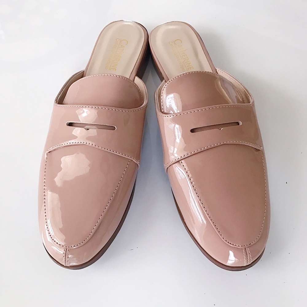 Patent Dusty Rose Patent Slip On Mules