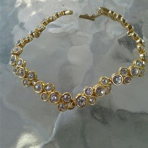 CZ Fashion Bracelet Goldtone