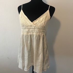 Peasant style spaghetti strap shirt