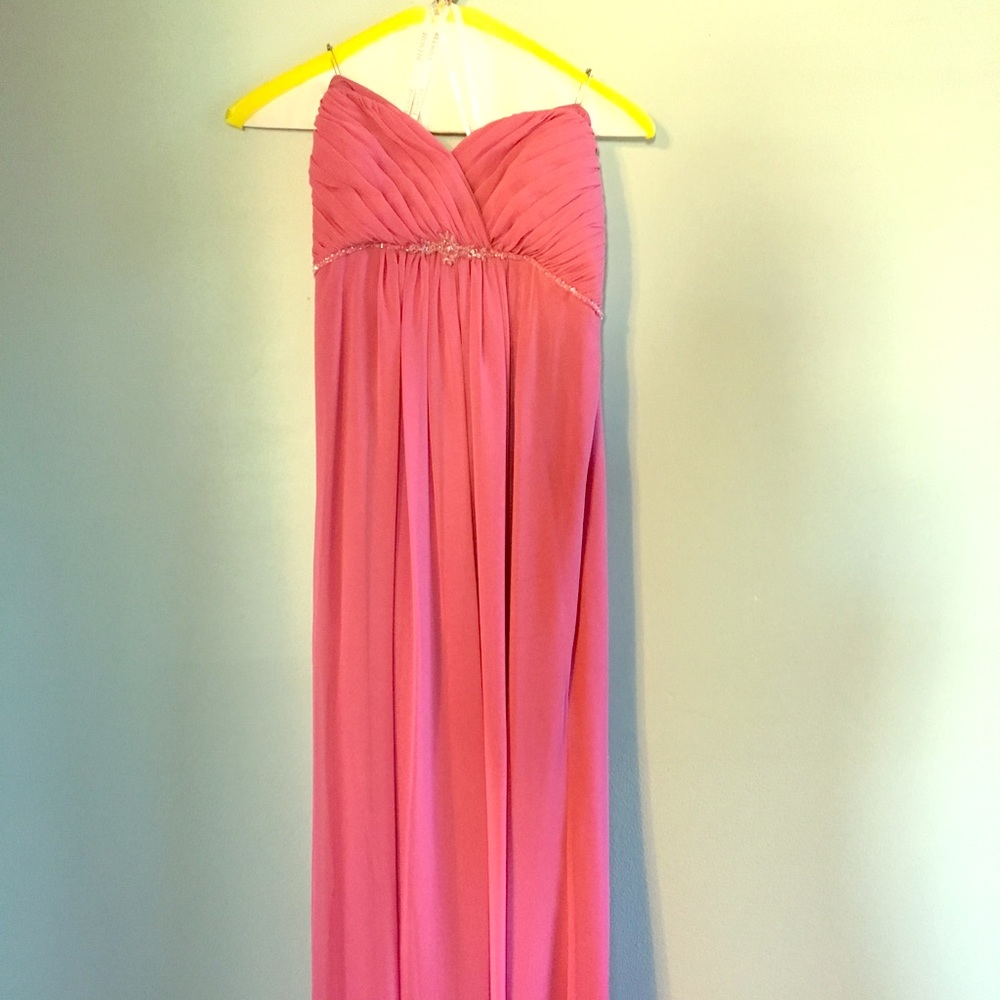 Rose colored long gown or formal maxi in mint cond