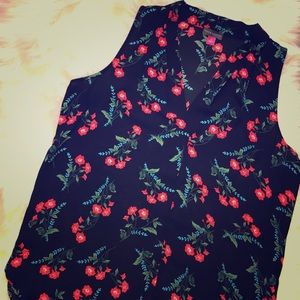 NWT [Vince Camuto] Sheer Floral Sleveless Top