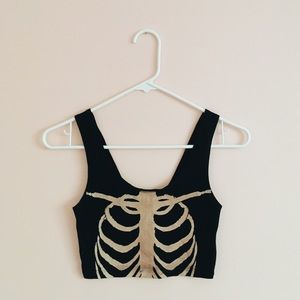 Skeleton cropped tank