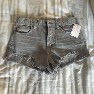 NWT Free People grey denim shorts