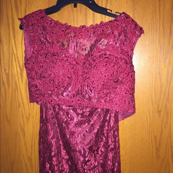 Clarisse Burgundy Homecoming Dress - Picture 3 of 3