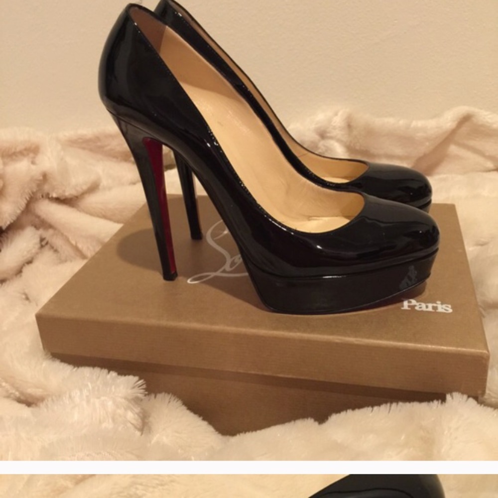 Christian Louboutin Bianca 140 Black patent 8 1/2