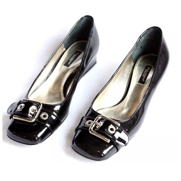 Dolce & Gabbana Black Patent Low Heel Shoes 38 - Picture 2 of 8