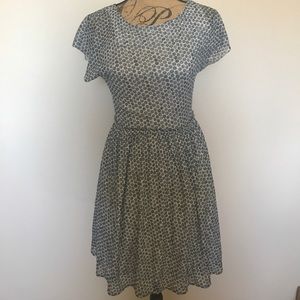 NWOT Anthropologie Blue and white polka dot dress