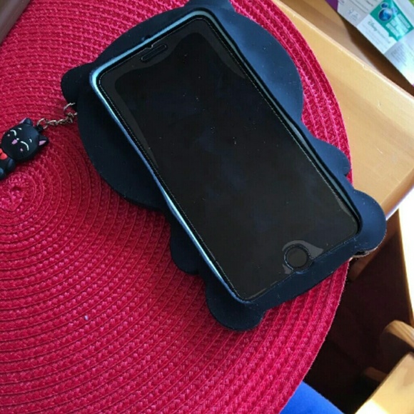 CLOSEOUT SALE! Lucky Kitty Soft Phone Case in blk - Picture 7 of 8