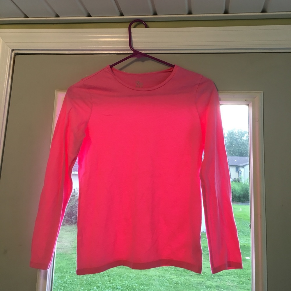 Kids long sleeve hot pink tee