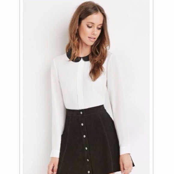 Vince Camuto Tops - Vince Camuto White Peter Pan Collar Blouse SZ 12