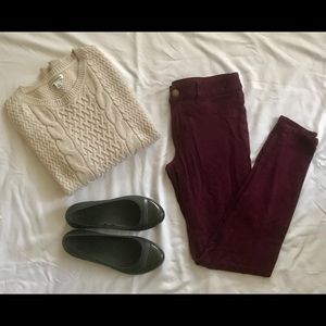 AE Maroon Jeggings