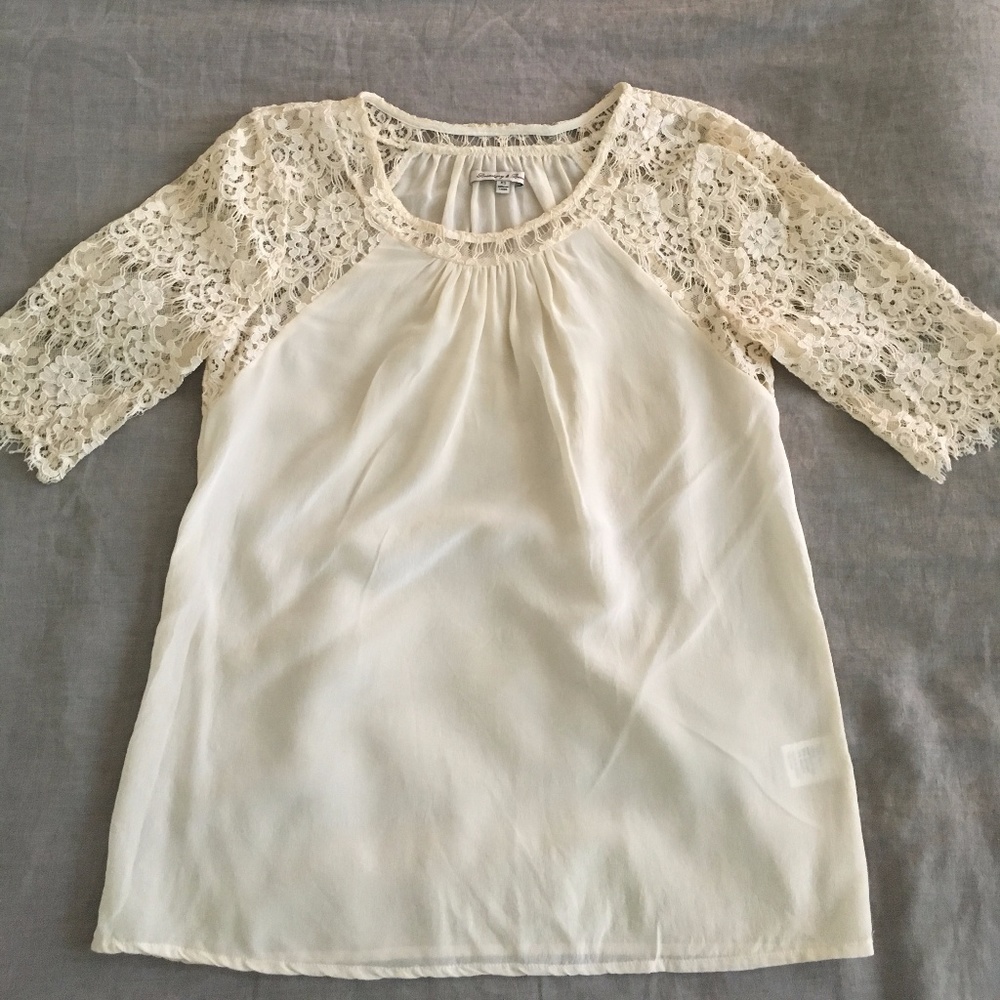 Madewell Silk and Lace Blouse