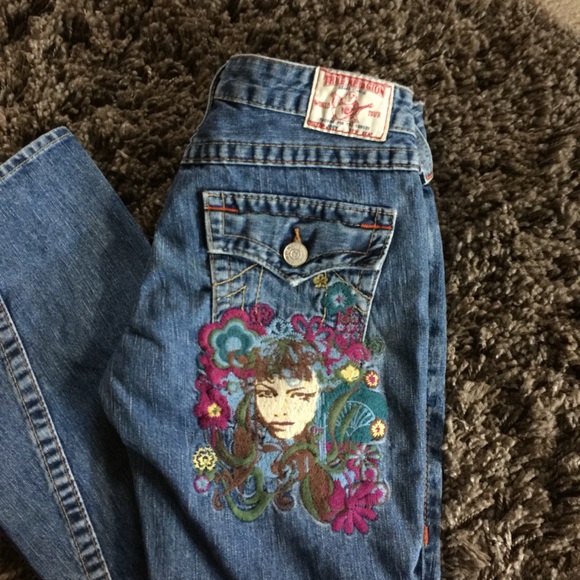 true religion embroidered jeans