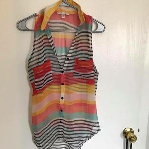 Collard, stripped tank top