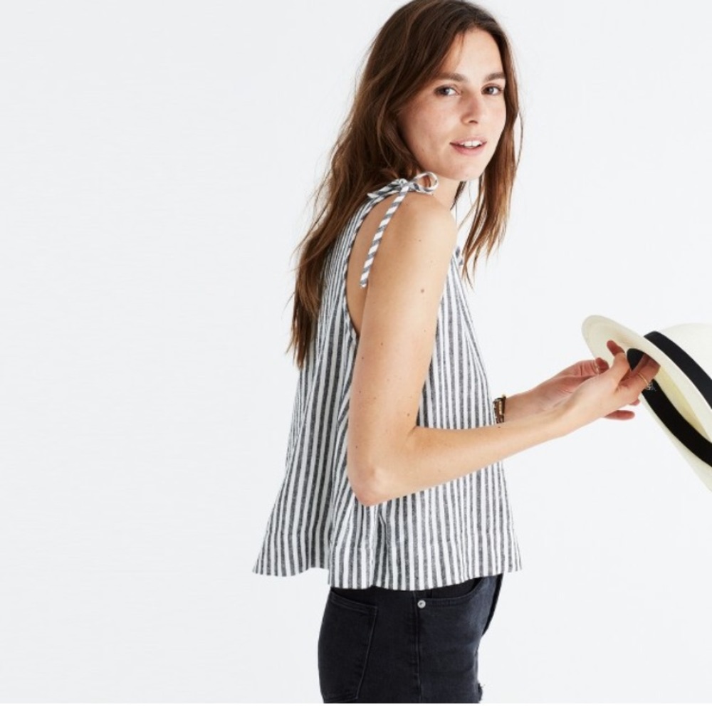 Madewell crop swing tank top in rhoda stripe