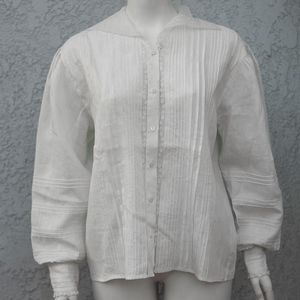 SALE Vintage Ralph Lauren Linen Lace Blouse, Italy