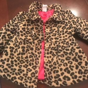 Girl's Animal Print Peacoat Size 18M
