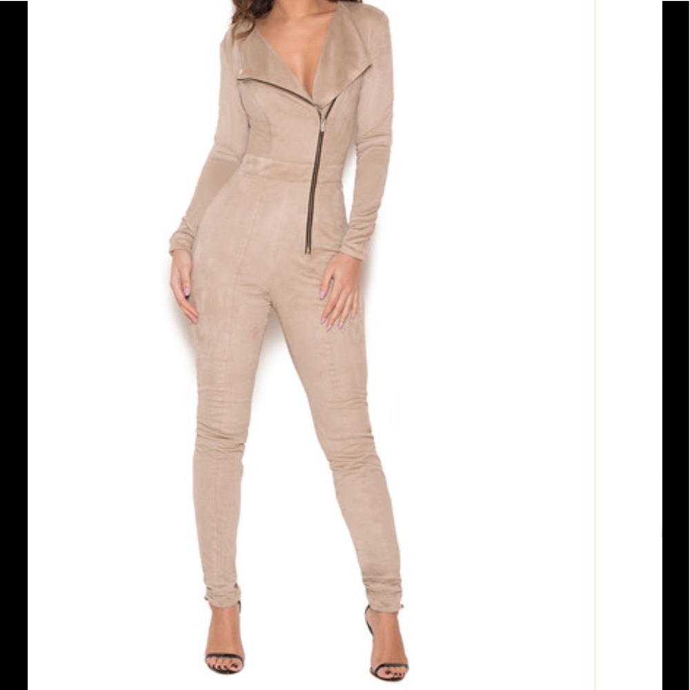 House of CB Suede Jumpsuit
