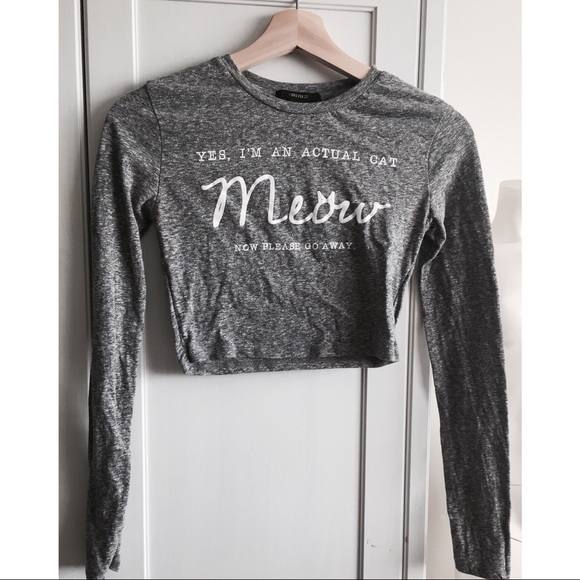Forever 21 Tops - Yes, I'm an actual cat. Meow LS Crop Top