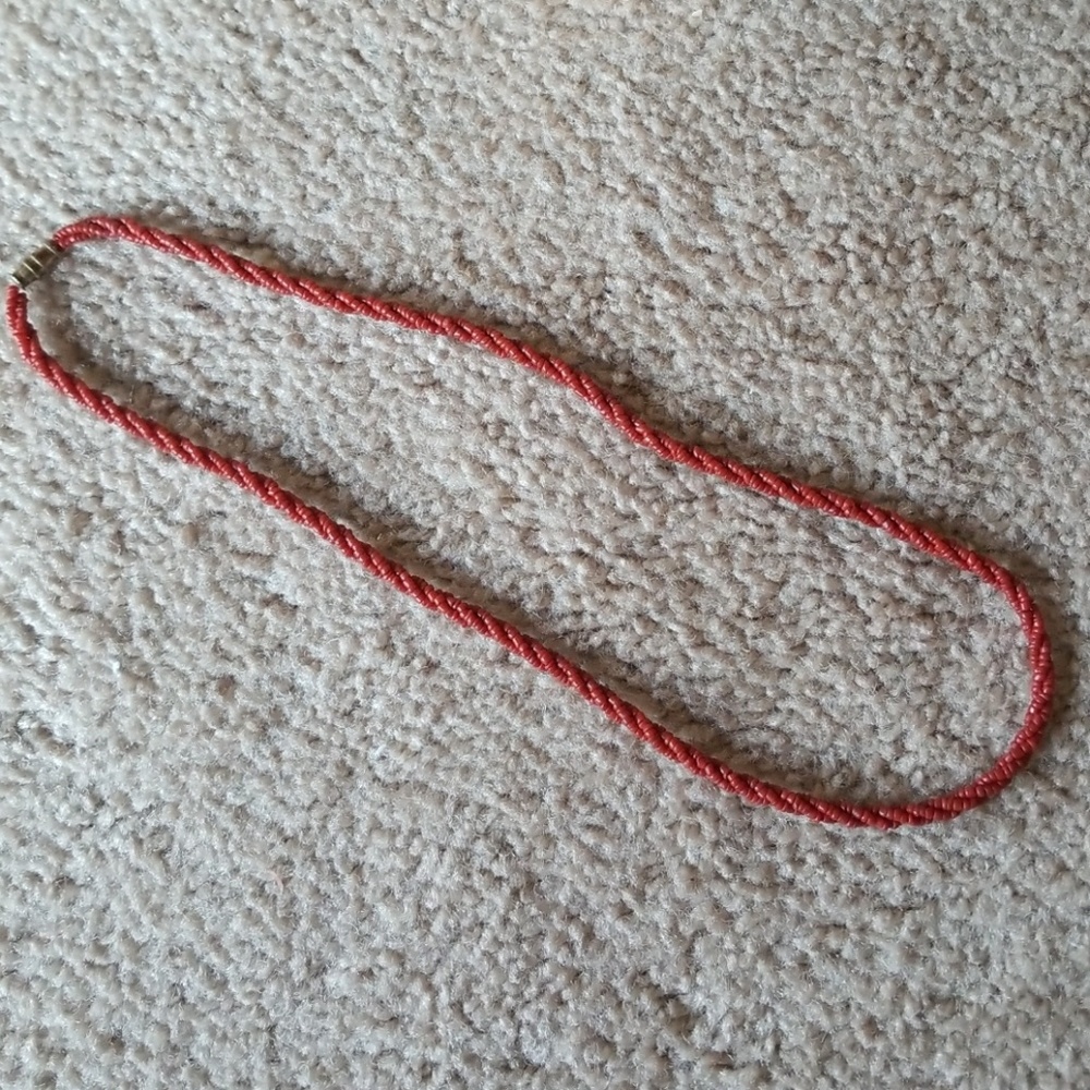 Twisted rust colored beads, 3 rows necklace