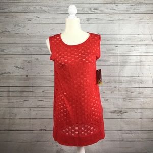 Women's Valerie Stevens Dark Coral Tunic Sweater Women's Valerie Stevens Dark Coral Tunic Sweater