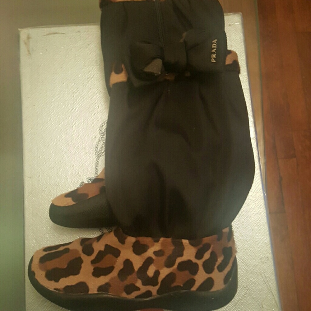 Prada leopard boots for girls