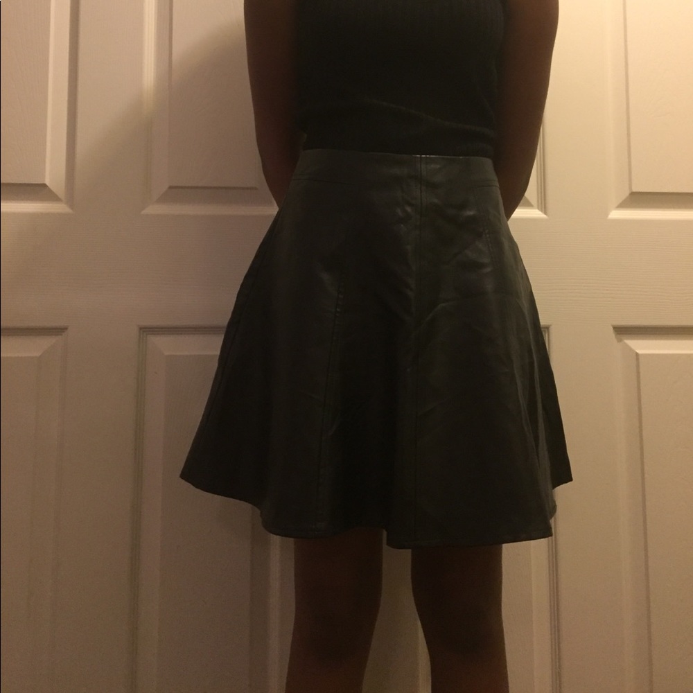 Vegan leather skater skirt